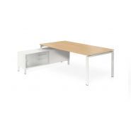 Rio - Bureau de direction avec plateau en verre ou bois - EOL - densité des panneaux 630 à 710 kg/m3_1