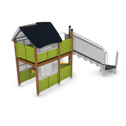 Structure multi-jeux 3 à 12 ans - Uniplay Cullerma 8061767 - Hags - Post Nature-Brown avec fondation à enterrer_1