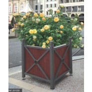 Bac à palmier aux lignes classiques - 100% acier ou acier & bois - Ligne Province - Pommeaux personnalisables_1