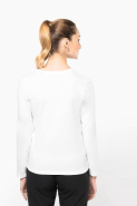 T-shirt Supima col V manches longues femme - Kariban Premium - 100% coton peigné - Réf: PK307_1