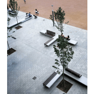 Banc public ELA PLUS UM371LP - siège en béton armé hydrofuge et lattes en bois tropical_1