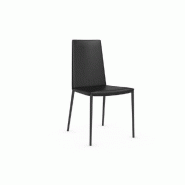 Lot de 2 chaises italiennes Boheme - Noir - Structure acier, assise et dossier en synderme - Design épuré_1