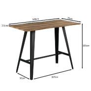 Table Joe en bois et métal 140x70x105cm_1