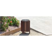 Poubelle publique UP16 - Corbeille Salou - Novatilu - 45 litres - Métallique et Bois_2