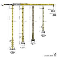 220 EC-B 10 Flat-Top grue à tour Liebherr - hauteur max sous crochet 71,10 m - capacité max 10 000 kg - portée max 68,00 m_1