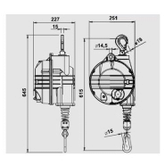 Équilibreur enrouleur ATEX 9502AX-9509AX - câble inox, capacité 20 à 100 kg, course 2100 mm_1