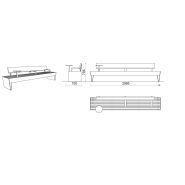 LBQ155-10 - Banc connecté mmcité 1 a.S. - Hauteur 795 mm - Dossier, accoudoirs et table intégrée_1