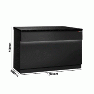 Comptoir caisse TORONTO - L1500 mm - Plan de travail en granit Noir - P900_1