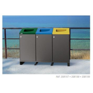 Corbeille Tri Sélectif Berlin 100 L - 4 Modules - Acier Galvanisé avec Porte Frontale et Serrure_1