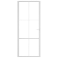 Vidaxl porte intérieure 83x201,5 cm blanc verre esg et aluminium 350573_1