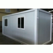 Bungalow de chantier modulaire - Base vie aménagée - Ossature métallique, panneaux sandwich isolés - Dimensions 7,14 x 3,2 x 2,57 m_1