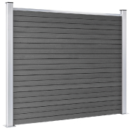 Vidaxl panneau de clôture wpc 180x146 cm noir 148984_1