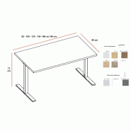 Bureau droit Idea Tube - Quadrifoglio - Argent Ral 9006, 140, Hêtre_1