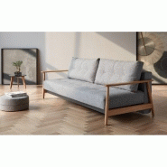 Canapé-lit convertible Eluma - Design nordique - 200x140 cm - Tissu Twist Granite - Innovation Living_1