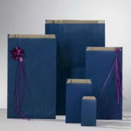 Pochettes cadeaux kraft vergé bleu 7x12cm - par 250 - Emballage rapide et facile_1