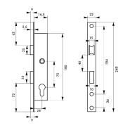 Serrure encastrable pour porte d'entrée - Axe 16,5 - L 28 - E70 - Réversible - 3 clés - THIRARD_1