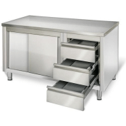 Armoire inox sur pieds 160x70cm - tiroirs à droite_1