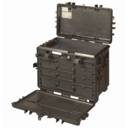 Boîte à outils rigide 150 L - roulettes, poignée télescopique, 4 tiroirs - 600x400x470 mm - 4750RCWD4_1