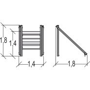 Échelles d'escalade Proludic - 1,80 m de largeur - Référence JPS22-M - Parcours Santé Métal_1