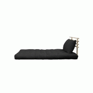 Canapé lit futon Shin Sano - Gris foncé et pin massif - Couchage 140x200 cm - Design japonais - Marque Karup_1