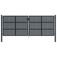 Vidaxl portail de jardin anthracite 400x175 cm acier 154573_1