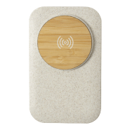 Chargeur induction - 5W - boîtier en paille de blé et coussin en bambou - câble USB inclus_1