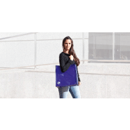 Sac shopping biodégradable - fermeture à pression - PP tissé 120 g/m² - couleur bleue - 60 g_1
