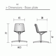 Chaise de réunion Mindy avec pied chromé. - Beige_1
