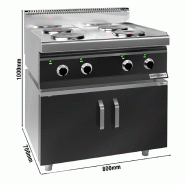 Cuisinière électrique - 9,2 kW - 4 plaques rondes - incl. Soubassement avec 2 portes  - Mario 700 | GGM -EHK873E-GK866T_1