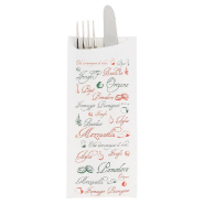 Etui pour couverts papier Pizza + serviette blanche intissée 8,5x19,5cm par 250_1