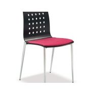 Ingrid V586 - Chaise empilable Dynamica avec piétement métallique et coque en multiplis - Design Jan Sabro_1