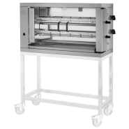 Rôtissoire professionnelle à gaz avec 2 broches pour 10 poulets_1