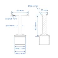 Support fixe inox Ø42,4mm_1