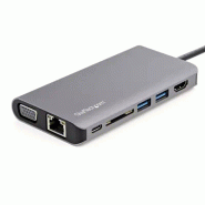 Adaptateur Multiport USB-C - Mini Dock USB-C avec 4K HDMI ou 1080p VGA - Hub 3x USB 3.0, SD, GbE, Au_1