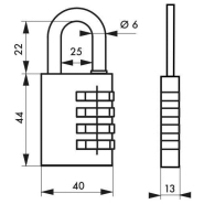 Cadenas à clé aluminium - 40 mm - Bleu - Thirard - combinaison modifiable et haute sécurité_1