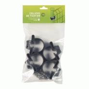 Lot de 4 colliers - Arista gris - h.3 x p.15 cm - pour pose de panneau avec poteau UNIVERS Diamètre 48mm_1