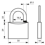 Cadenas à clé Mach 3 - 30 mm - Laiton monobloc, anse inox, anti-corrosion - Thirard_1