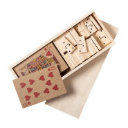Set de jeux en bois - Dominos et jeu de 52 cartes - Couleur naturelle - 135g_1