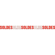 Affiche soldes 172x10 cm - blanche - Papier - Rouge secondaire_1