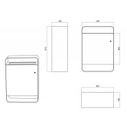 La corbeille PLAZA - poubelle publique - The Italian Lab - L 600, P 300, H 870 mm - capacité 75 L_1