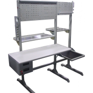 Poste de travail ergonomique réglable en hauteur par crantage - Hauteur 1500 ou 1800 mm - Largeur jusqu'à 2000 mm_1