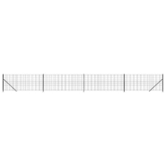Vidaxl clôture en treillis métallique avec bride anthracite 1,1x10 m 154306_1