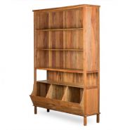 00119001000784 - Meuble présentoir vintage en bois avec étagères et tiroirs - Francisco Segarra - 158x54xh225cm_1