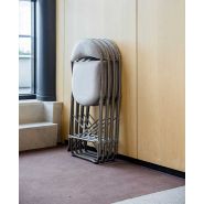 Archibald - Chaise pliante en velours non feu M1 - structure en U extra plate - fabriquée en France_1