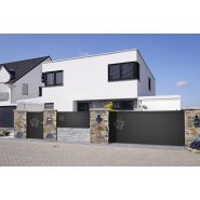 Minorque - clôture en aluminium avec décor fleuri en aluminium brossé - thermolaquage Qualicoat - sur-mesure_1