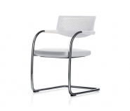 1024633 - Fauteuil Visavis 2 de Vitra - Design Antonio Citterio - Piètement traîneau en acier chromé - Empilable et confortable_1