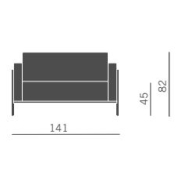 Canapé 2 Places Kursal - Référence 8912 CA K - Kastel - Fabrication italienne - Structure acier époxy - Revêtement tissu PVC Rouge ou Noir_1