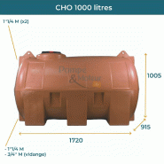 Cuve 1000l Aérienne De Récupération D'eau - Réservoir Horizontal Terracotta - Elbi Cho1000_1