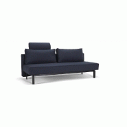 Canapé design convertible SLY Innovation Living - lit 140x200 cm, pieds métal noir, tissu Mixed Dance Blue_1