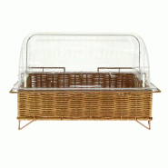 Manne rectangle Rustica + cloche transparente -_1